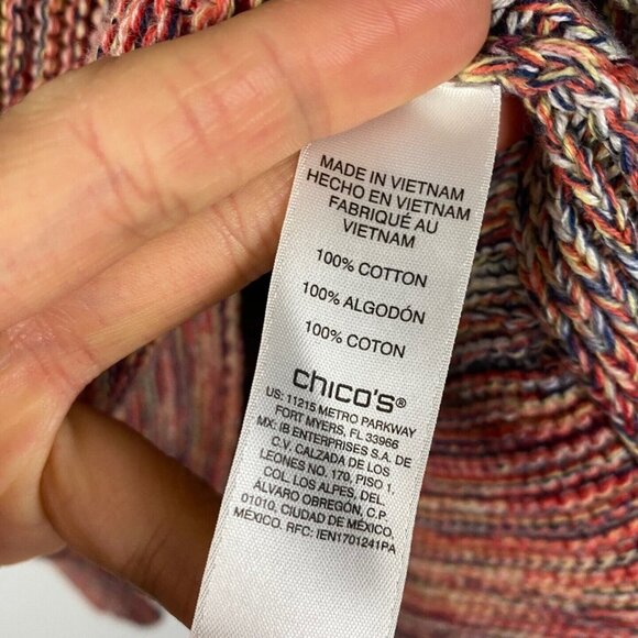 Chicos Sweater Pullover Knit Multicolor Stripe Cotton Knit Size 2 / US Large - Picture 5 of 9